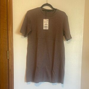 Brown Short Sleeve Dress